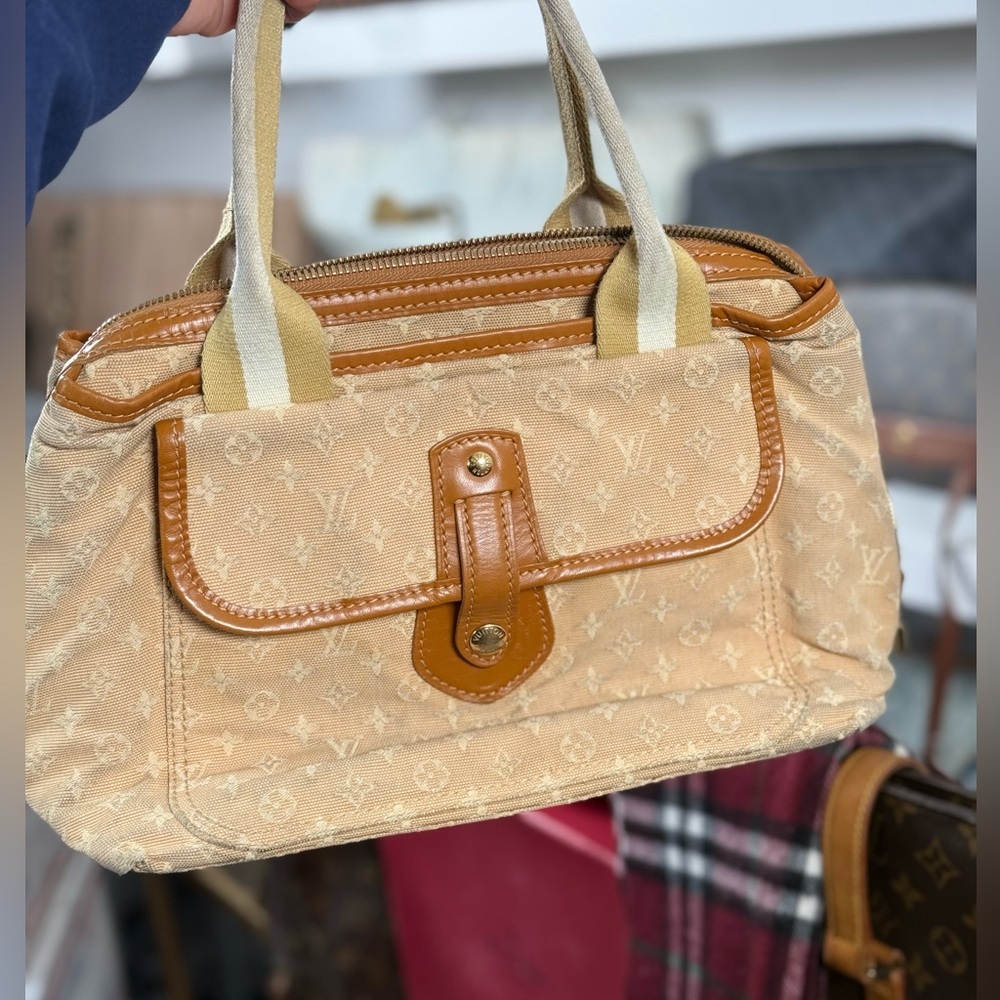 LV Denim Oatmeal Top Handle Bag